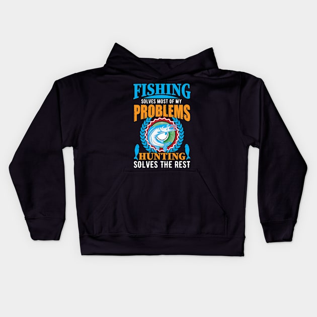 Fishing Lover Kids Hoodie by TomCage